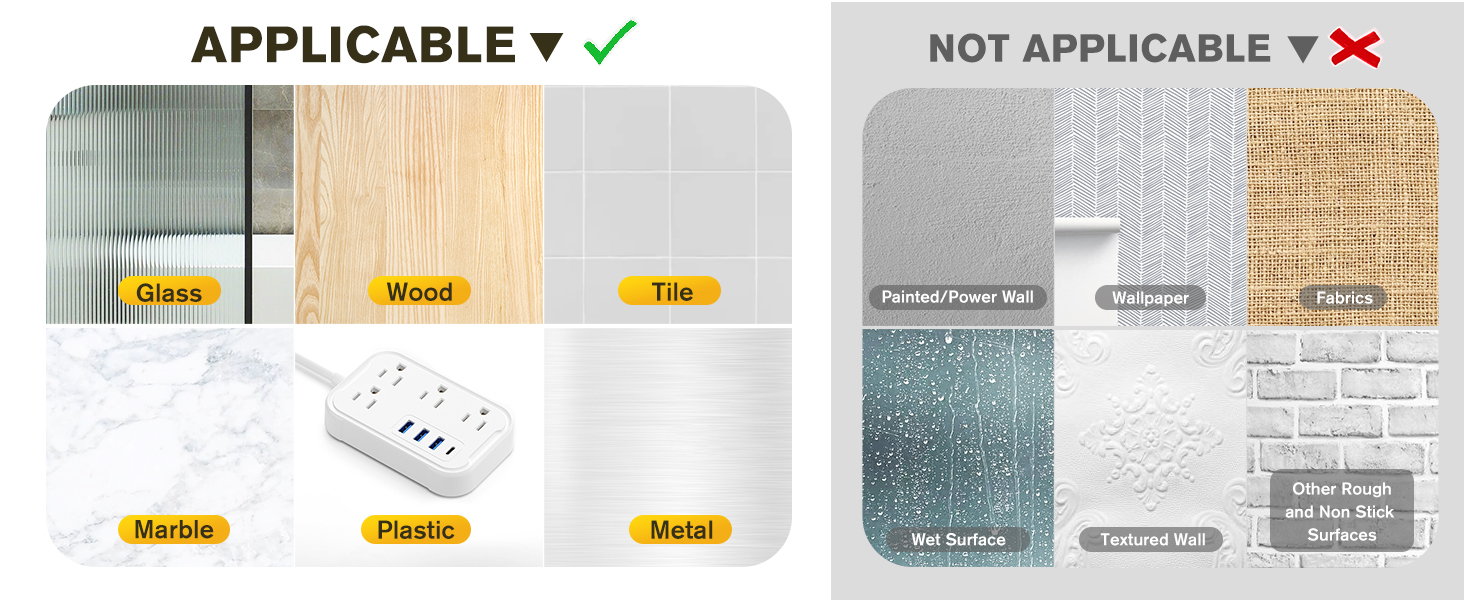 EMITEVER Picture Hanging Strips for Smooth Wall,Ceramic tiles, Glass, Marble, Metal, Wood,Plastic