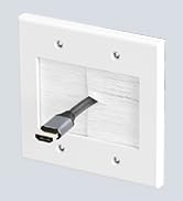 2 gang brush wall plate with bracket