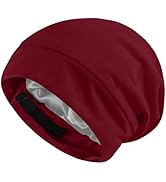 Doitory Satin Silk Bonnet Skull Caps for Men Women,Soft Adjuastable Satin Lined Beanie Winter Hat...