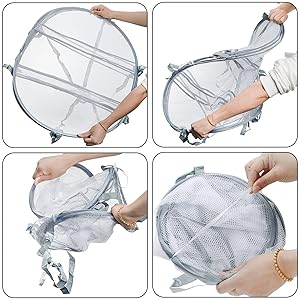 3 Pack 3-Tier Foldable Mesh Clothes Drying Rack