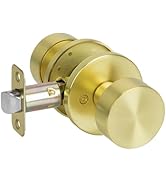 HOSOM Gold Door Knob, Privacy Door Knob, Bathroom Bedroom Door Knobs with Lock Exterior Interior ...