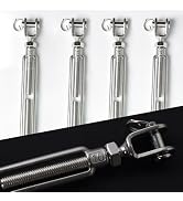 Alele M10 Jaw and Jaw Stainless Steel Turnbuckles for Tensioning Cable Rope Chain 2200 lbs Load.4...