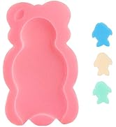 KECUCO Baby Bath Cushion Infant Bath Mat, Pad & Sponge for Toddler, Infant & Newborn (Pink-Style4)