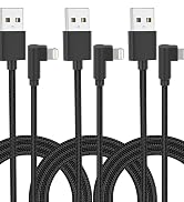 iPhone Charging Cord 6ft 90 Degree Lightning Cable MFi Certified 3 Pack Nylon Braided iPhone Char...