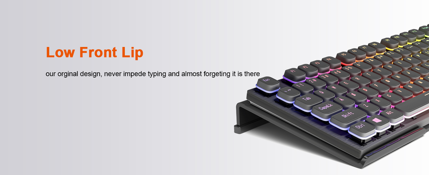 clear computer keyboard riser with silicone strip