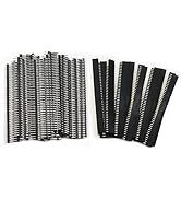 OCR 40PCS 2.54mm Male and Female Pin Header Connector 40Pin Single Row Breakaway PCB Board