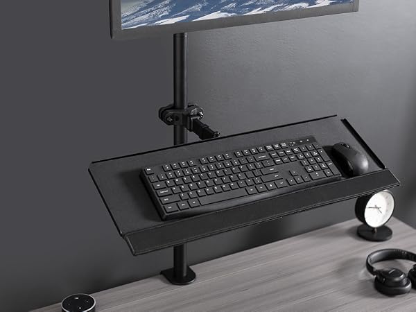 Pole clamp keyboard tray