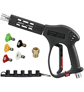 M MINGLE Short High Pressure Washer Gun, 5000 PSI, Replacement for Hot and Cold Water, M22 Fittin...