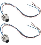 Hamadap M12 4 Pin A Code Male Connector Cable 0.2M, IP67 Waterproof Industrial Circular Connector...