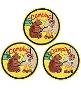 U-Sky Sew or Iron on Patches, Pack 3pcs Camping Outdoors Bear Feeding You Embroidery Applique Pat...