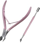 Cuticle Trimmer with Cuticle Pusher Professional Stainless Steel Cuticle Cutter Sharp Blades Doub...