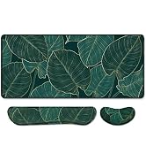 Auhoahsil Large Mouse Pad with Wrist Support Set of 3, Memory Foam Keyboard Wrist Rest + XXL Exte...