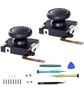 K-Silver TMR Joystick Replacement for Switch Lite & JoyCon, No Drift Thumbsticks with Repair Tool...