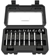 BeHappy Hex Shank Forstner Bit Set, 8pcs Multi Sided Shank Wood Drill bit Set for Woodworking, Au...
