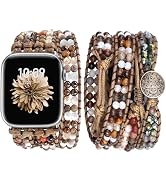 JR.DM Boho Beaded Watch Band Women Compatible with Apple Watch 38mm 40mm 41mm 42mm (S10/11) Brown...