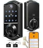 Veise VE017 Fingerprint Smart Door Lock, App Control, 8-in-1 Keyless Entry, Auto Lock, Emergency ...