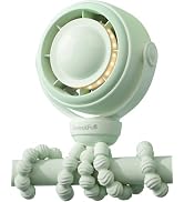 SWEETFULL Baby Stroller Fan - 4000mAh Rechargeable 4-Speed Quiet with LED Display & Night Light, ...