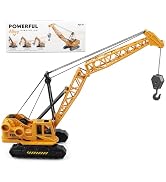 victob Metal ABS Crane Toy, Diecast Construction Vehicles Crane Model Car with Manual Lifting But...