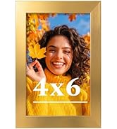 Veleclo 4x6 Picture Frame for Wall Display, 4x6 Gold Picture Frame with Shatter Resistant Plexigl...