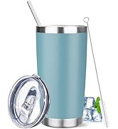 YEBTS Life 20 oz Tumbler with Lids and Straws, Stainless Steel Insulated Travel Coffee Mug, Doubl...