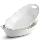 YHOSSEUN Large Serving Bowl with Handles, 1.5 Quarts Oval Serving Platter for Turkey, Thanksgivin...
