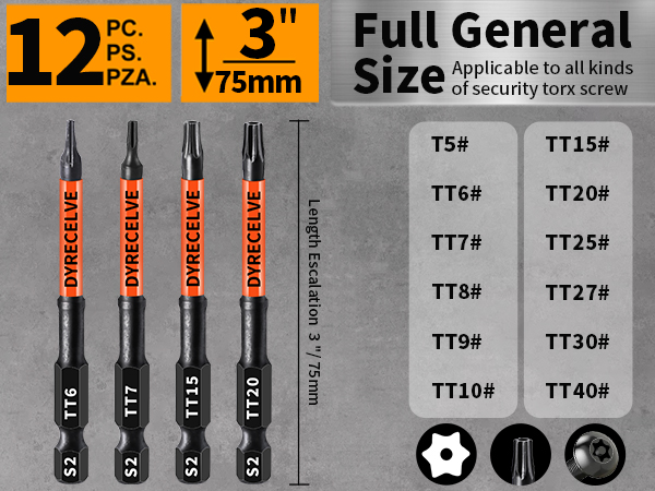 tamper resistant star bits torx bits for impact driver security star bit set magnetic torx bit set