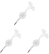 Mikikit Retractable Earbuds, 3pcs Wired Retractable Earphone Stereo in-Ear Earbuds 3.5mm Jack Ear...