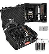 Pistol Gun Case for Multiple Handguns - Holds 7 Pistols & 9 Magazines, Pre-Cut Pistols Hard Shell...