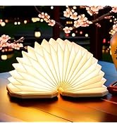 Uniwolk Paper Lamp Japanese Gifts House Warming Gifts, Book lamp 3 Colors Lights Mode, Foldable J...