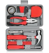 24 Piece Small Tool Kit for Men and Women, Mini Hand Tool Set with Storage Box for Home, DIY, Off...