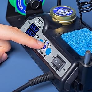 WEP 927-IV 110W portable digital soldering station panel details