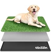 BurgeonNest Dog Grass Pad with Tray 45"x32", Includes Reusable Artificial Turf for Dog Litter Box...