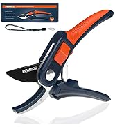 Inwell Anvil Pruning Shears for Gardening, 8” Garden Scissors with Teflon Coated, High-Carbon Ste...