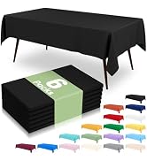 misaya 6 Packs Disposable Plastic Table Cloth, 54 x 108 Inch Waterproof Rectangle Tablecloth, Lea...
