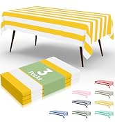 misaya 3 Packs Striped Disposable Table Cloth, 54 x 108 Inch Waterproof Rectangle Tablecloth, Lea...