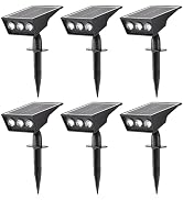 LUMLLSAJI Solar Spot Lights Outdoor, 6 Pack RGB Solar Landscape Spotlights IP65 Waterproof Adjust...