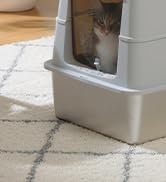 MUTTROS Extra Large Stainless Steel Litter Box with Lid & Odor Control, 3-in-1 Cat Litter Box wit...