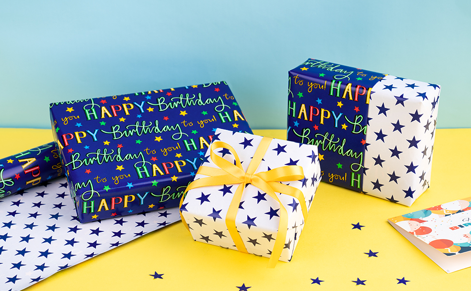 WRAPAHOLIC Birthday Wrapping Paper Roll