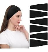 RITOPER Black Workout Head Bands for Women's Hair, Buttery Soft Non Slip Wide Black Headbands Hai...