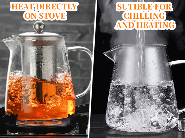 Glass Teapot with Stainless Steel Infuser