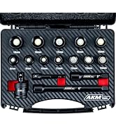 AKM TOOL 3/8 Inch Drive Magnetic Impact Socket Set, 16-Piece Metric, 8mm-19mm, 6 Point, Cr-Mo, Sq...
