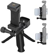 Osmo Pocket 3 Phone Holder+Osmo Pocket 3 Tripod,Front Smartphone Bracket Mount with 1/4 Screw Ada...