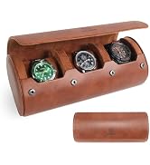 HELMDY Watch Roll Travel Case for Men and Women: 3 Watch Travel Roll - Storage Box Organizer and ...