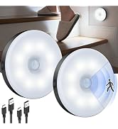DWEPTU Motion Sensor Night Light 2 Pack LED Night Lights, Dusk to Dawn Motion Sensor for Bedroom,...