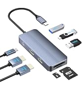 Docking Station Dual Monitor for Dell/HP/Lenovo Laptop, Dual HDMI Adapter for 2 Monitors, 8 in 1 ...