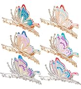 6 Pcs Butterfly Metal Hair Clips for Women&Girls 4 Inch Large Hair Claw Clips Nonslip 6 Styles St...