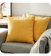 Top Finel Yellow Decorative Throw Pillow Covers Soft Chenille Large Pillowcase Solid Euro Cushion...