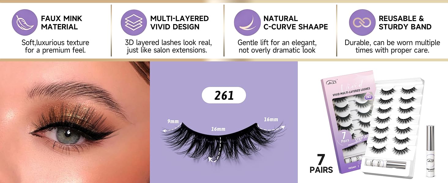 fake eyelashes with glue eyelashes kit