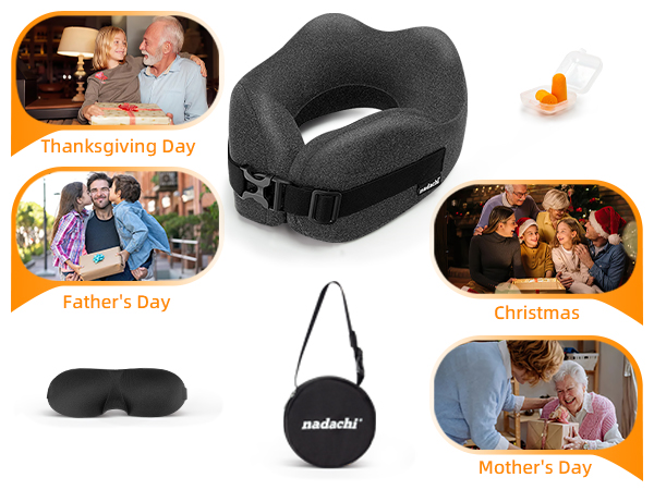 Neck Pillow Airplane Travel Set Pure Memory Foam Travel Neck Plane for Long Flights Essentials