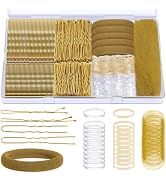 415pcs Bobby Pins Hair Pins Set, IKOCO 200pcs U Shaped Pins & Elastic Hair Ties for Women with Ha...